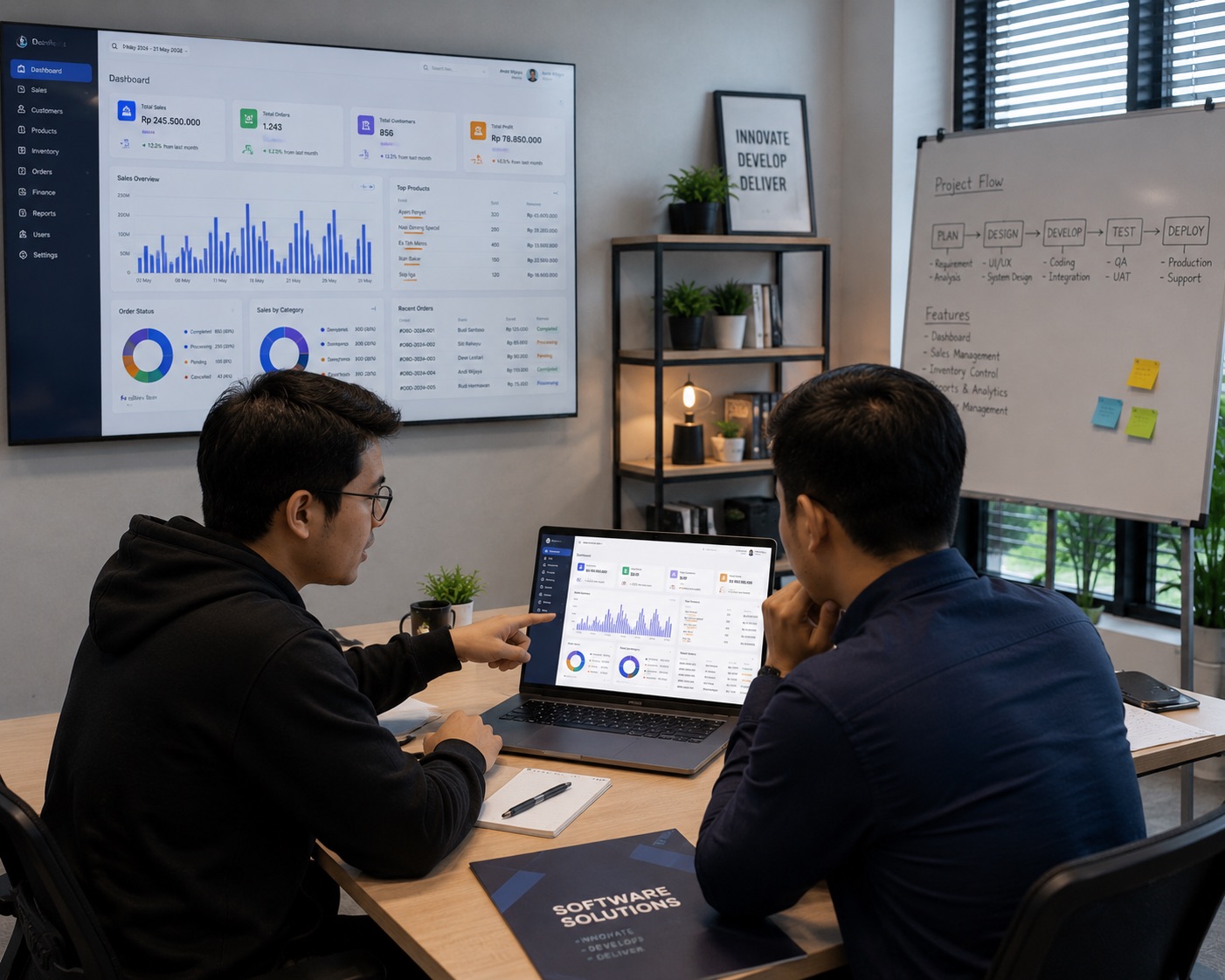 Tim ICBDATA berdiskusi di kantor Bandung